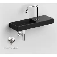 Clou Fonteinset Mini Wash Me Incl. Toebehoren 7x56 Cm Mat Zwart