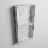 Mondiaz easy nis 59,5x29,5 cm in solid surface kleur glace. 2 vakken geschikt voor in- of opbouw