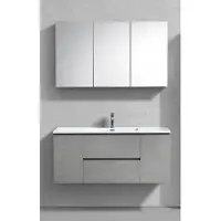 Sanimar Genua Onderkast + Wastafel + Spiegelkast 120 Cm Betonlook