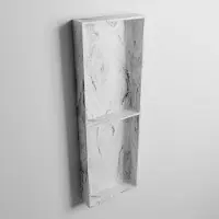 Mondiaz easy nis 59,5x29,5 cm in solid surface kleur glace. 3 vakken geschikt voor in- of opbouw
