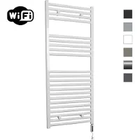 Sanicare Elektrische Radiator HWV Met Wifi 111,8x60 cm Wit 730W Met Thermostaat Wit Rechtsonder