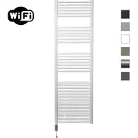 Sanicare elektrische design radiator 60x172cm wit met WiFi en thermostaat links chroom