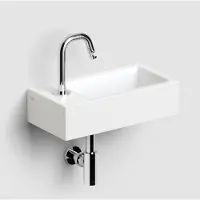 Clou flush fontein met kraangat links met geïntegreerde afvoer mat wit keramiek 36 cm