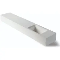 Luca Fontein sanitair lea 120x22x12 cm solid surface rechts zonder kraangat mat wit
