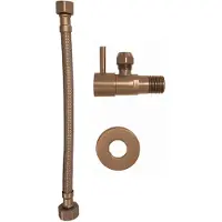Wiesbaden Hoekstopkraan minimal met flexibele aansluitslang 1/2"x3/8" 25 cm geborsteld brons koper