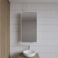 Gliss Design Spiegel gliss astra 100x50 cm wit met planchet en plafondbevestiging