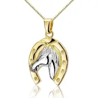 Montebello ketting Hoefijzer - 925 Zilver Verguld - 15x25mm - 45cm