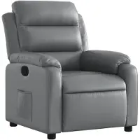 vidaXL Fauteuil verstelbaar kunstleer grijs