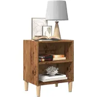 vidaXL Nachtkastjes 2 st 40x30x50 cm bewerkt hout oud houtkleurig