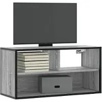 vidaXL Tv-meubel 80x31x39,5 cm bewerkt hout metaal grijs sonoma eiken