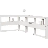 vidaXL Boekenkast Hoofdeinde L-vormig 90 cm massief grenenhout wit