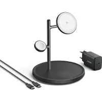 Anker MagGo Draadloze MagSafe Oplader 3-in-1 Stand 15W Zwart
