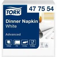 Tork Dinerservet Tork Advanced 1/8 vouw 2-laags 395x390mm 150 vel wit 477554