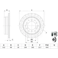 Bosch Remschijf 0 986 479 F07 achter, geventileerd, 1 Stuk