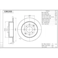 AISIN C6R250S Remschijf