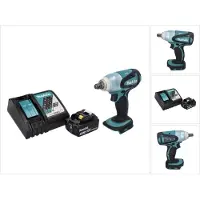 Makita Boormachine + slagboor, DTW 251 RT1 Accu-slagmoersleutel 18 V 230 Nm 1/2" + 1x accu 5.0 Ah + lader (Oplaadbare batterij)