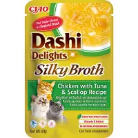 Ciao 12x Dashi Delights Silky Broth Kattenvoer Nat Chicken & Tuna & Scallop 40 Gr