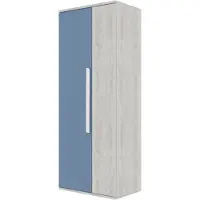 Trasman Kledingkast Bo0 met 2 legplanken, kledingroede en langwerpige deurgreep - grenen/blauw