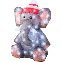 Kaemingk LED olifant l33b32.5h46 cm grey/cwit Lumineo