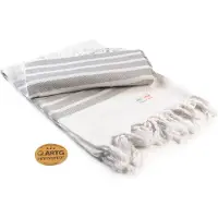 Artg Hamamzz - Hamamdoek - Original Dalaman De Luxe - Wit/Grijs - 100 x 180 cm - AR053