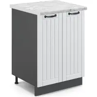 Vicco Keukenonderkast Fame-Line Wit Landhuis 60 cm , WB Marmer, Model 46865