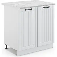 Vicco Fame-Line Wastafelkast – 80 cm met legplank, WB Marmer Wit Landhuis
