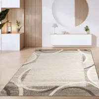 Paco Home Vloerkleed Woonkamer Laagpolig Vintage Geometrisch Modern Patroon Bruin Beige 60x100 cm