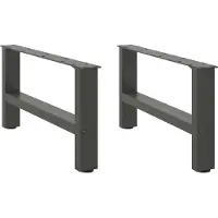 vidaXL Salontafelpoten 2 st 60x(30-31) cm staal antracietkleurig