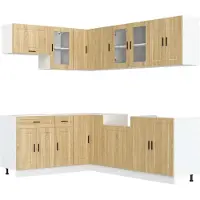 vidaXL 11-delige Keukenkastenset Porto bewerkt hout sonoma eikenkleur