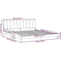 vidaXL Bedframe zonder matras "Hanko" stof zwart 200x200 cm
