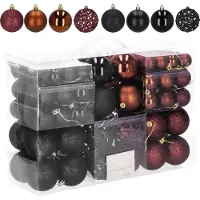 Springos Kerstballen | 100 Stuks | Zwart/Bruin