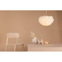Svea - Rumi ronde hanglamp - ø 45 cm - witte veren