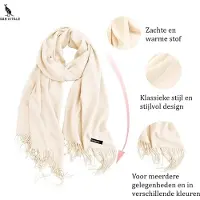 San vitale - Luxe Sjaal - Pashmina Shawl - Cashmere/Kasjmier Mix - Omslagdoek - Creme - Off white