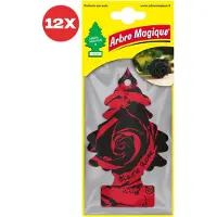ARBRE MAGIQUE 12 stuks Rozen Geurboom luchtverfrisser voor in de auto Black Rose – Car Parfum – Geurboompje – Geurbooster – Wonderboom – Geurverfrisser – Nieuwe Auto – Autogeur – Autoparfum – Geurblad
