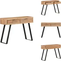 vidaXL Wandtafel met natuurlijke rand 100x35x76 cm massief acaciahout