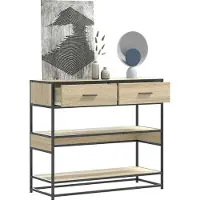 vidaXL Wandtafel 90x35x80 cm bewerkt hout sonoma eikenkleurig