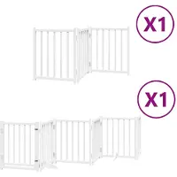 vidaXL Hondenhek inklapbaar met deur 9 panelen 450 cm populierhout wit