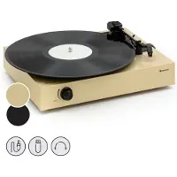 Auna Platenspeler met luidspreker - Doe-het-zelf platenspeler set - Retro - Moderne home audio platenspeler - Vinyl platenspeler - Licht taupe