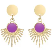 Yehwang Oorbellen secret soul - paars- goudkleur