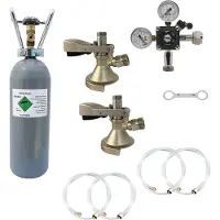 Ich-zapfe Accessoirepakket voor Bier Tapsysteem 2-kraans - met CO2 Fles 2,0 kg, 2 * Bierfust koppeling Type S