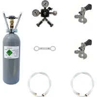 Ich-zapfe Accessoirepakket voor biersystemen 2-kraans - met CO2-Fles 2,0 kg, met Fustkoppeling Type A, Type S