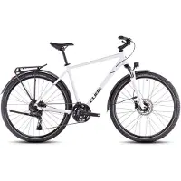 Cube Nature Pro Allroad Hybride Fiets Shimano Cues 10S 700 mm Katoen Wit Grijs 2025 || Maat: 54 cm / 172-185 cm