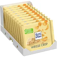 Ritter Sport Witte Crisp chocolade - met geroosterde mais- en rijstvlokken - 10x 100g