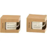 J-Line mok Boodschap Amour Ami - keramiek - goud - 2 stuks