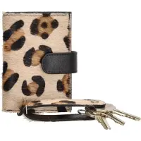 Hide & Stitches Wallowa Safety Wallet - 100% Leer - Luipaard