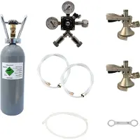 Ich-zapfe Accessoirepakket voor biertap 2-kraans - met 2 x Type A fustkoppeling, CO2 Fles 2,0 kg