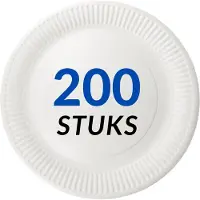 Gut & Günstig 200 Stevige kartonnen borden van 23cm | wit karton Milieuvriendelijk, biologisch afbreekbaar, vloeistof- en oliebestendig, magnetronbestendig, natuurlijk alternatief voor plastic
