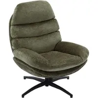 Vente-unique Draaifauteuil van groene stof LIZUTA