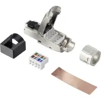 Renkforce CAT 8.1 RJ45-connector, kant-en-klaar, RF-4495306. Aantal polen: 8P8C. Kleur: zilver. 1 stuk.