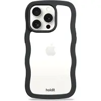 Holdit Wavy Case voor de Apple iPhone 15 Pro - Black / Transparent